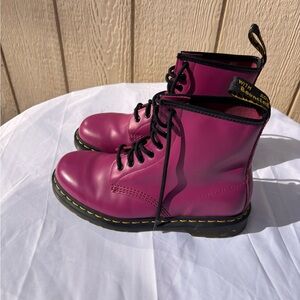 Dr. Martens 1460 Fuchsia and  Pink smooth leather lace up boot